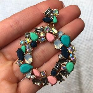 J. Crew colorful wreath statement earrings